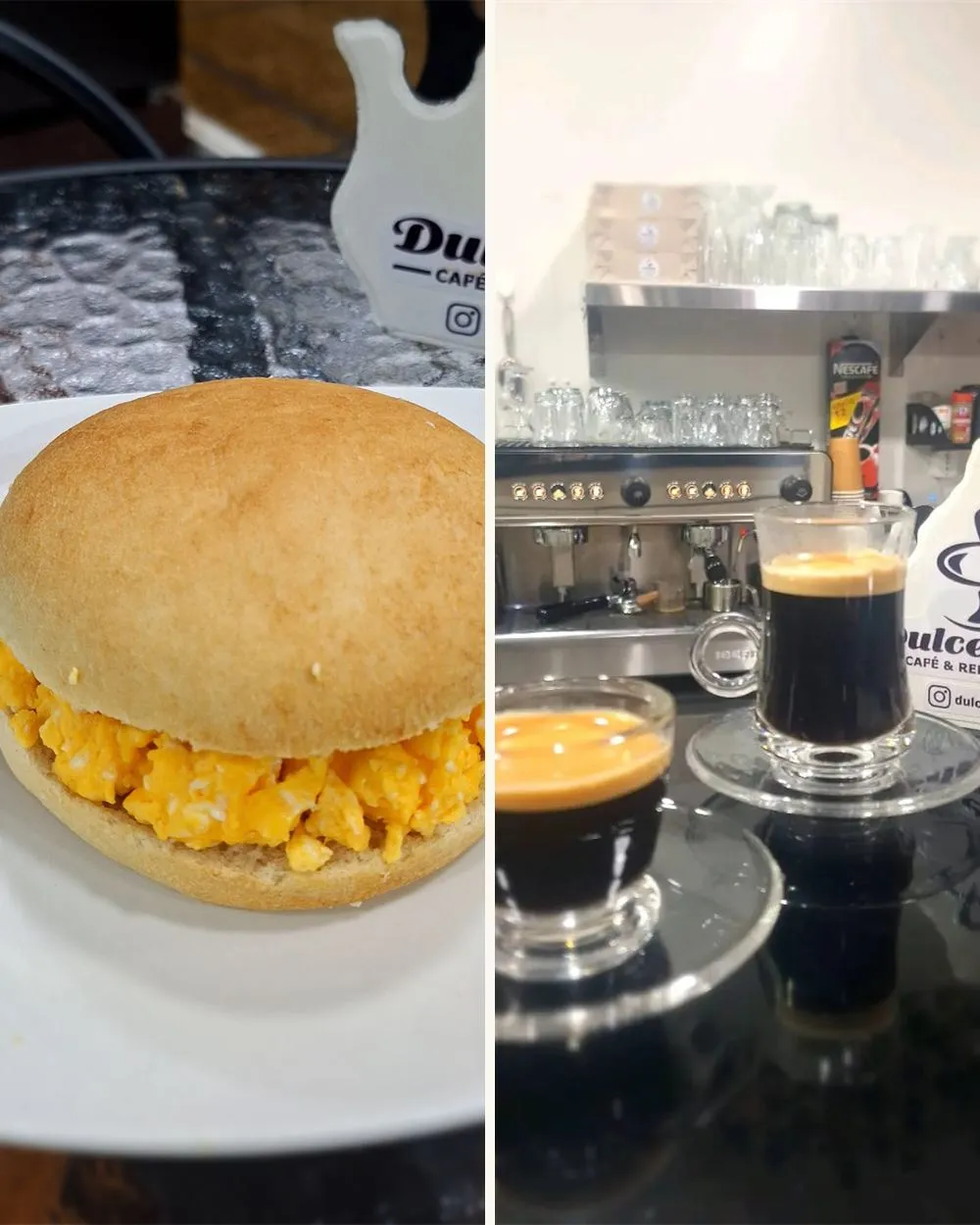 Pan con huevo y café