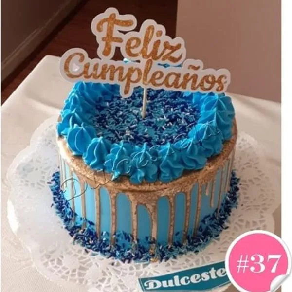 Torta diseño 37, Drip dorado